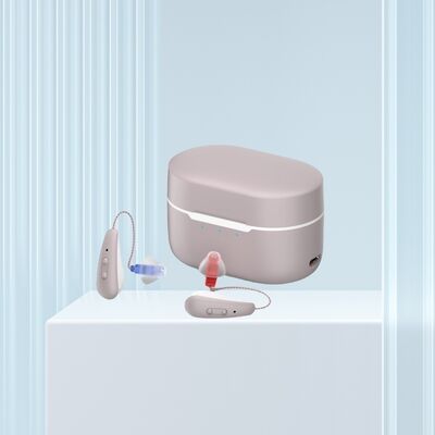 4 برامج مساعدات سمعية بدون وصفة طبية تعمل باللمس، نوع الحث، بطارية ليثيوم أيون بوليمر قابلة لإعادة الشحن