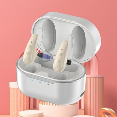 BTE CIC المساعدة السمعية القابلة لإعادة الشحن جهاز السمع المدمج من نوع التشغيل الملموس مصمم للجهاز اللاسلكي وطول عمر البطارية